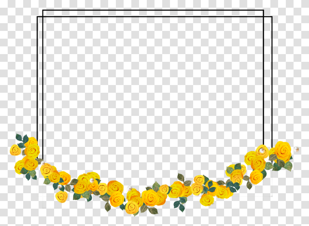 Yellow Flowers Frame Freetoedit Yellow Flowers Frame, Floral Design, Pattern Transparent Png