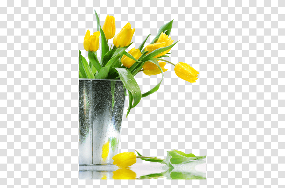 Yellow Flowers Hi Res Psd Official Psds Tulips Drooping In Vase, Plant, Beverage, Flower Arrangement, Cocktail Transparent Png