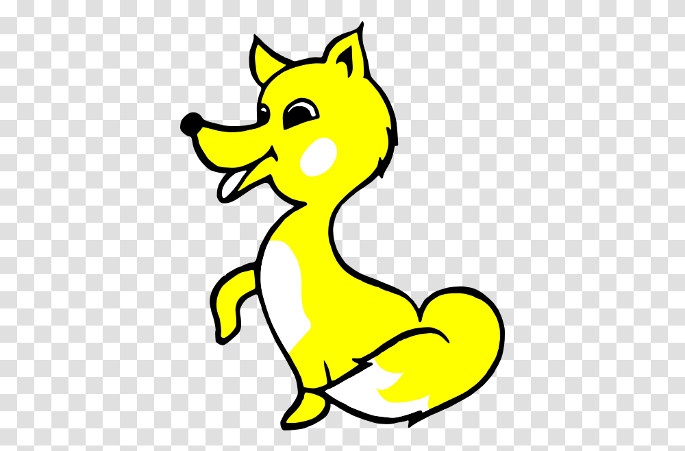 Yellow Fox Kid Clip Art Animals Clipart Black And White, Bird, Graphics, Mammal, Flare Transparent Png