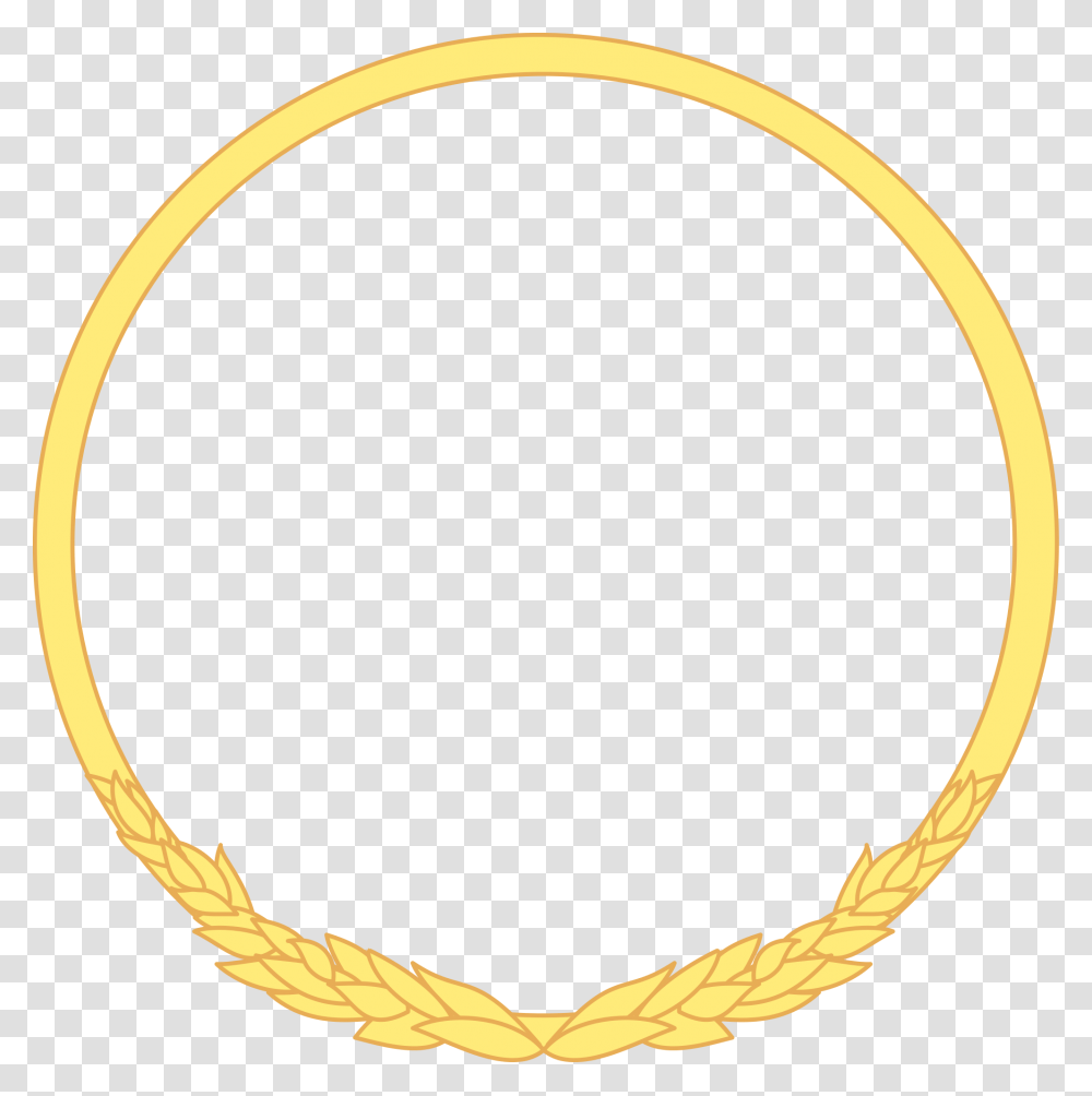 Yellow Frame With A Wreath, Gold, Hoop Transparent Png