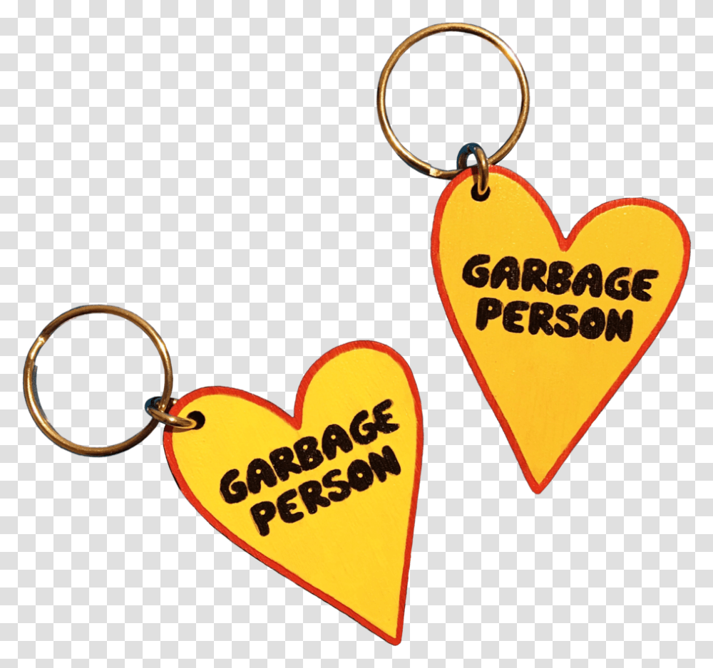 Yellow Garbage Person Keychain, Heart, Pendant Transparent Png