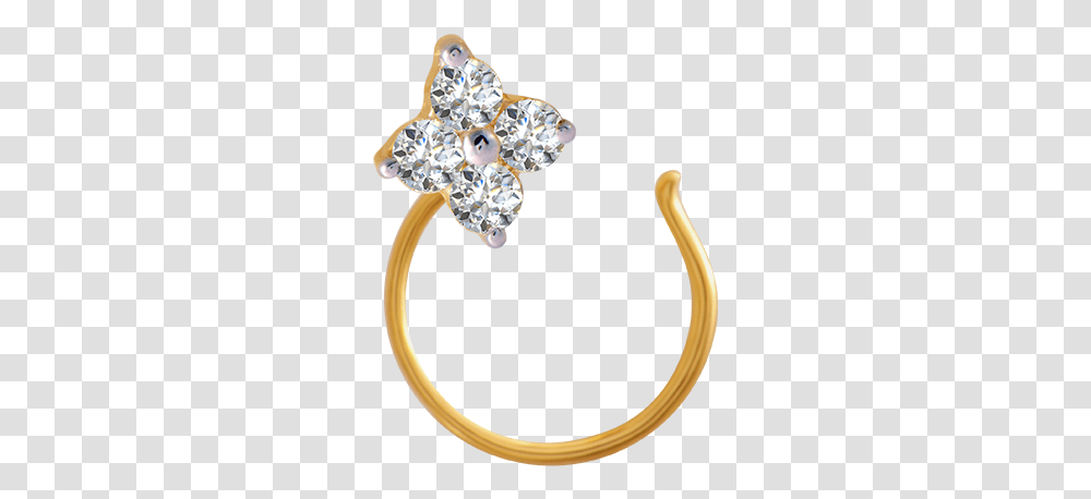 Yellow Gold And Diamond Nose Pin Engagement Ring, Accessories, Accessory, Jewelry, Gemstone Transparent Png