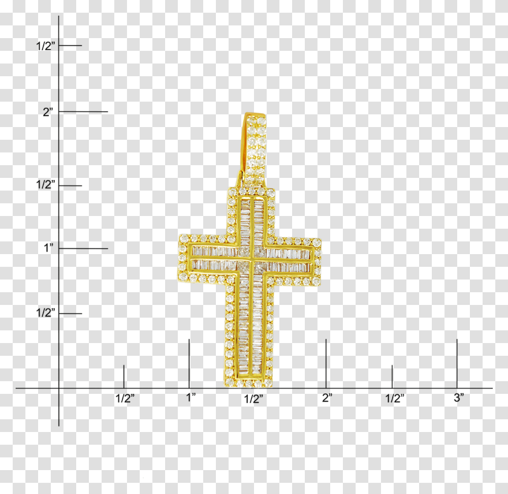 Yellow Gold Andy Baguette Cross Pendant Cross, Crucifix Transparent Png