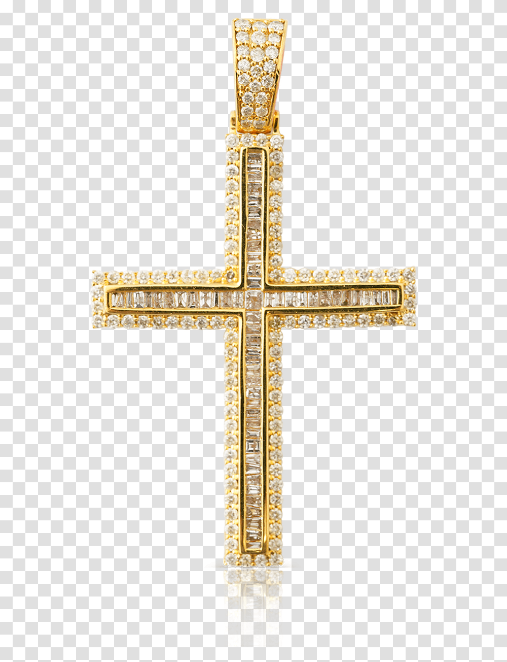 Yellow Gold Baguette Cross Pendant Cross, Crucifix Transparent Png