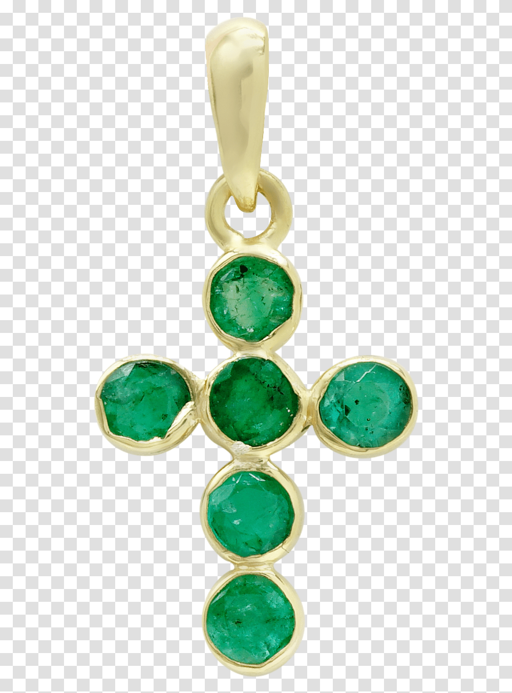 Yellow Gold Bezel Set Cross Pendant With Emerald Pendant, Gemstone, Jewelry, Accessories, Accessory Transparent Png