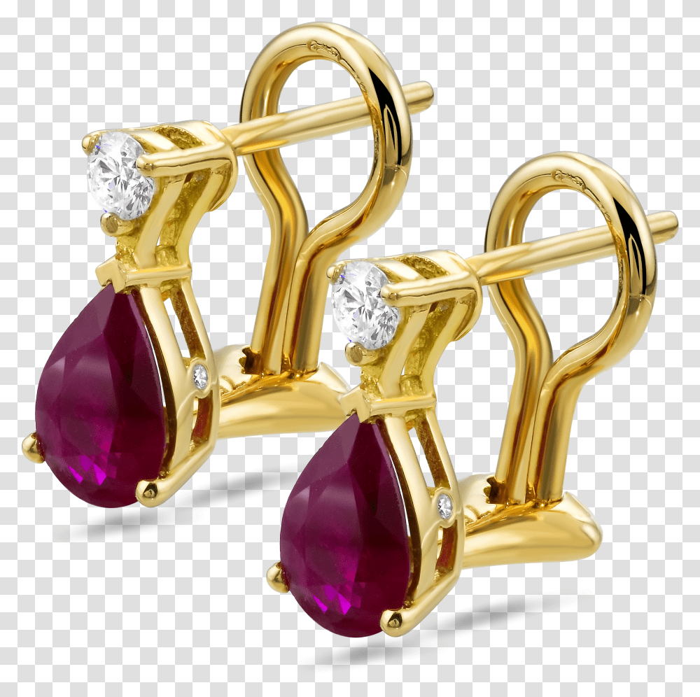 Yellow Gold Diamond Earrings With Rubies Gold Diamond Earrings Transparent Png