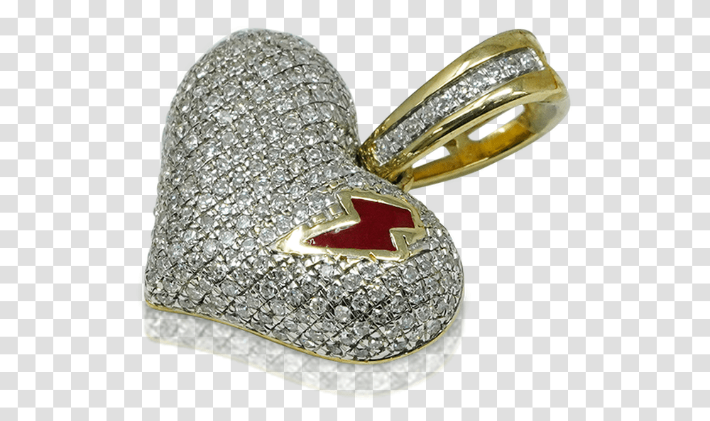 Yellow Gold Diamond Ladies Bolt Heart Pendant Beanie, Helmet, Accessories, Jewelry Transparent Png