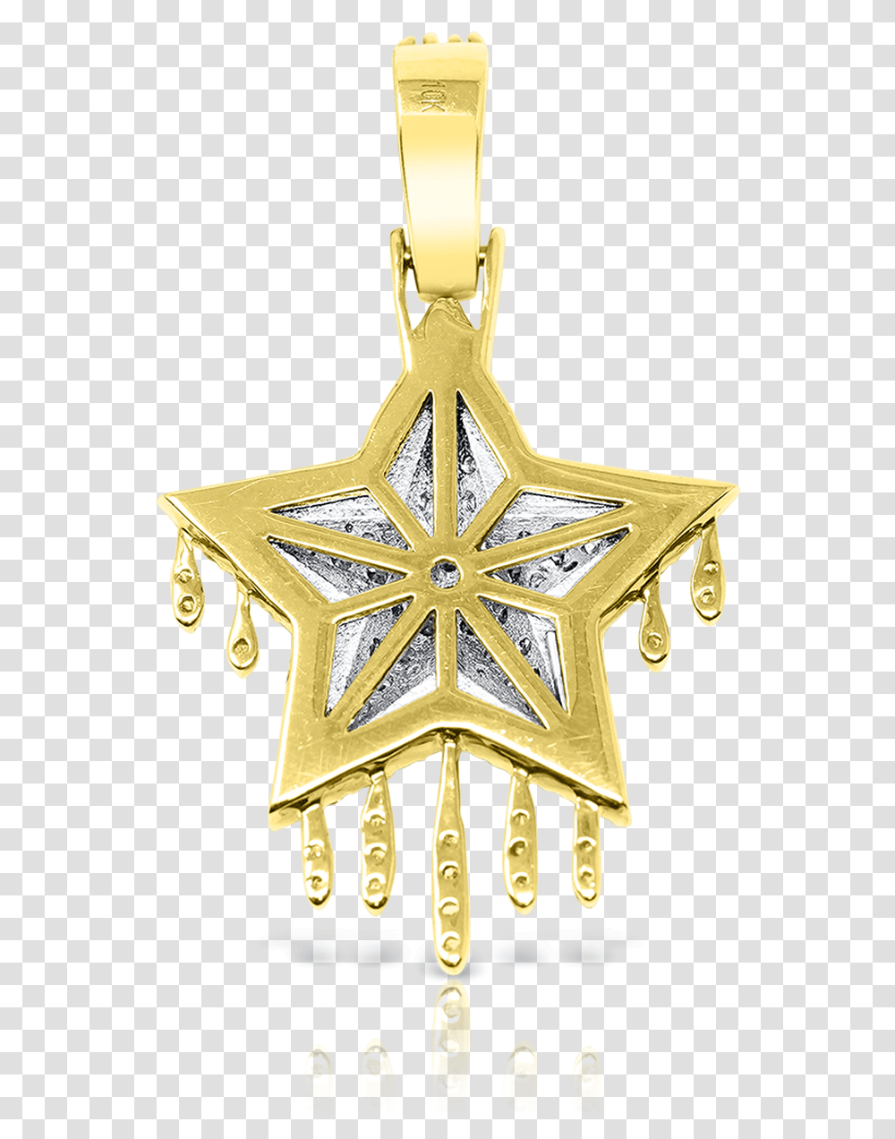 Yellow Gold Drip Star Pendant Locket, Cross, Star Symbol Transparent Png