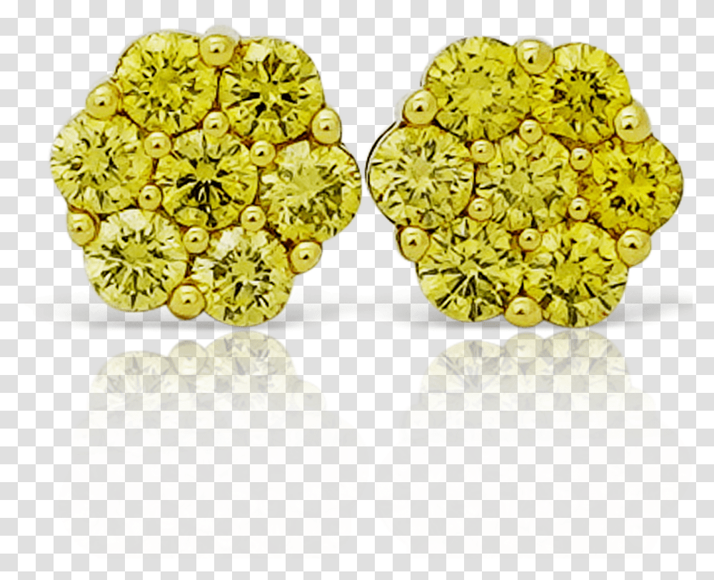 Yellow Gold Flower Canary Diamonds 210ctw Earrings, Plant, Pattern, Produce, Food Transparent Png