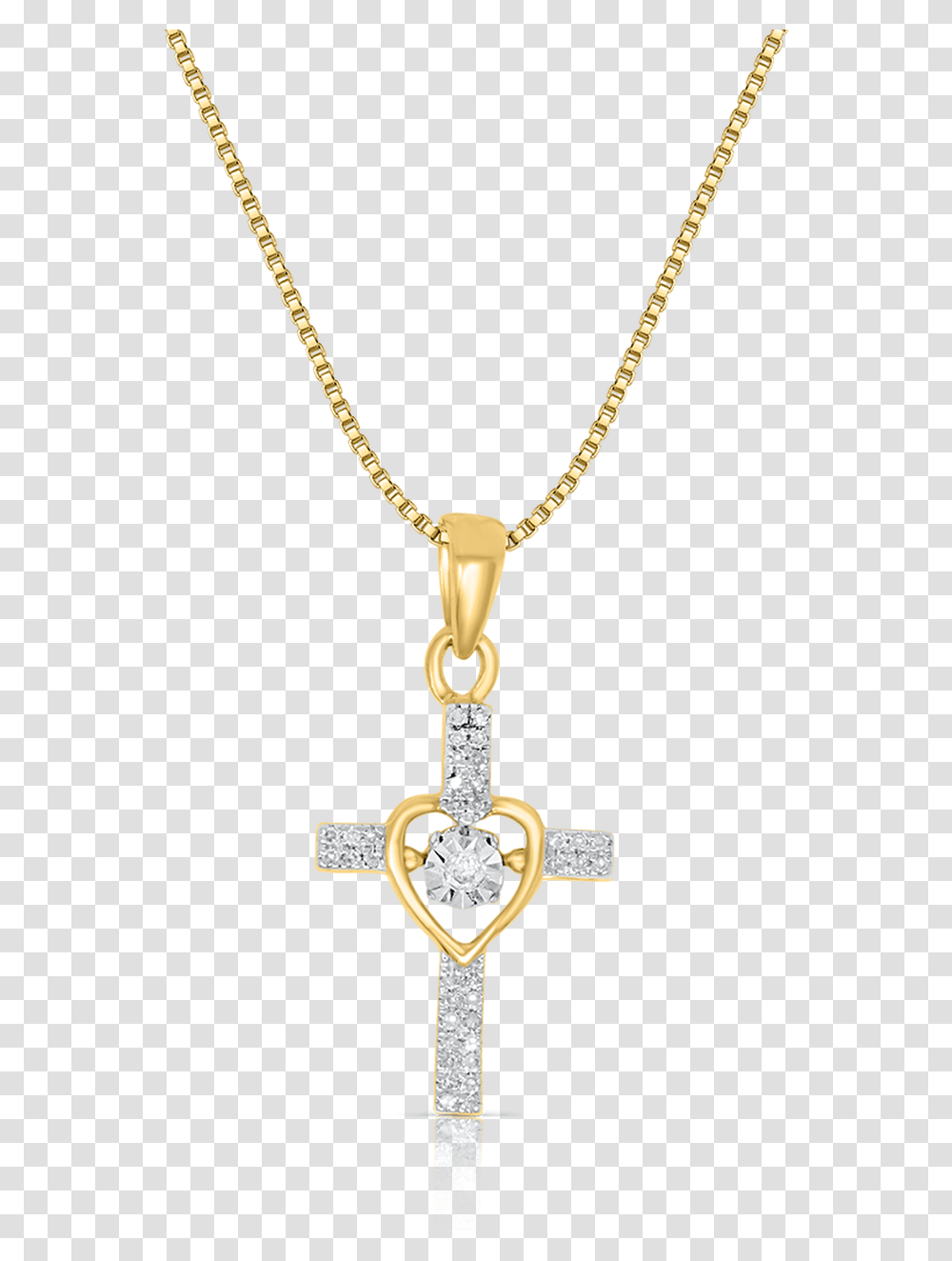 Yellow Gold Heart Cross Pendant Gouden Ketting Met Parel, Necklace, Jewelry, Accessories Transparent Png