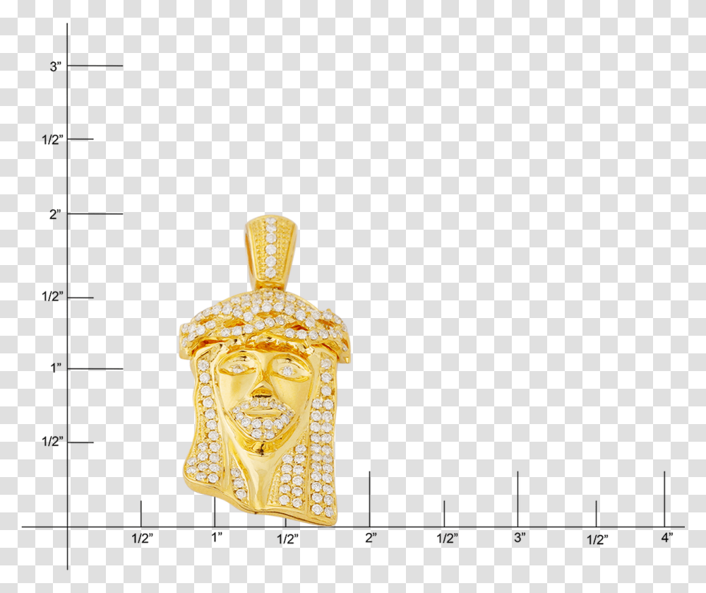 Yellow Gold Jesus Diamond Head Pendant, Trophy, Bronze Transparent Png