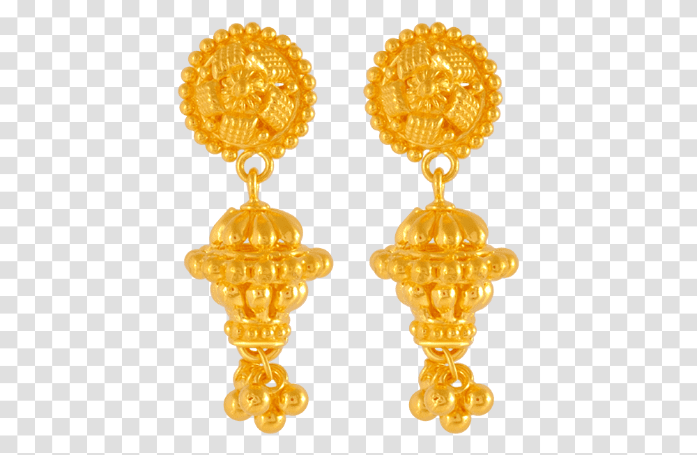 Yellow Gold Jhumki Earrings For Women Gold Ear Tops, Lamp, Trophy, Gold Medal Transparent Png