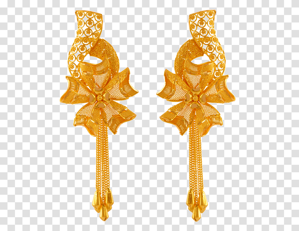 Yellow Gold Jhumki Earrings For Women Pc Chandra Gold Earring, Cross, Accessories, Accessory Transparent Png