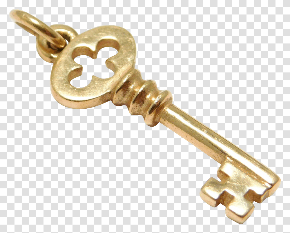Yellow Gold Key Charm Just Andersen Estate Vintage Gold Key, Screw, Machine, Hammer, Tool Transparent Png