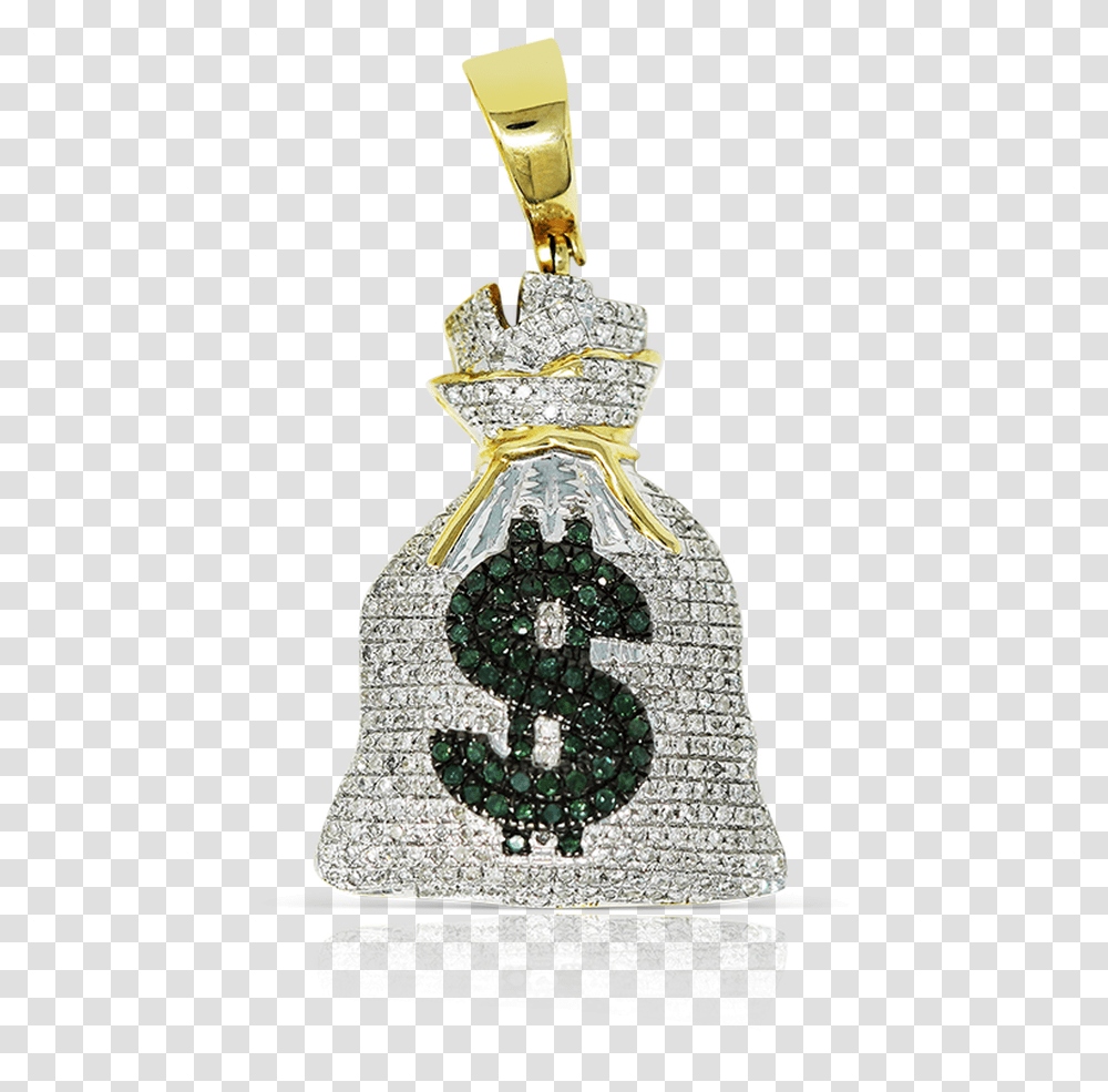 Yellow Gold Money Bag Pendant 091ct With Chain Locket, Wedding Cake, Dessert, Food, Pattern Transparent Png