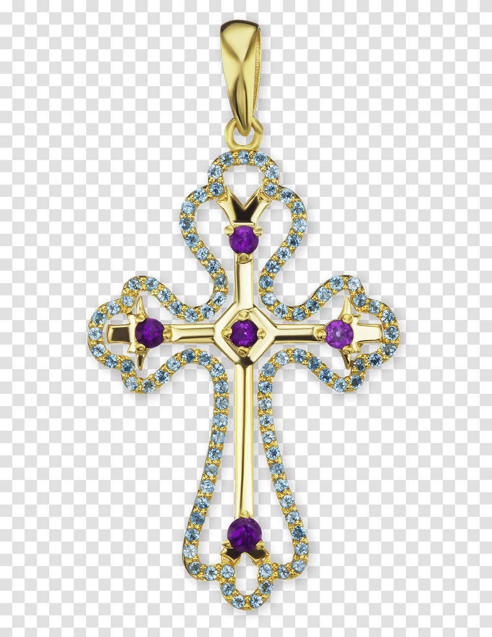 Yellow Gold Openwork Fancy Cross Pendant With Diamonds Locket, Crucifix Transparent Png