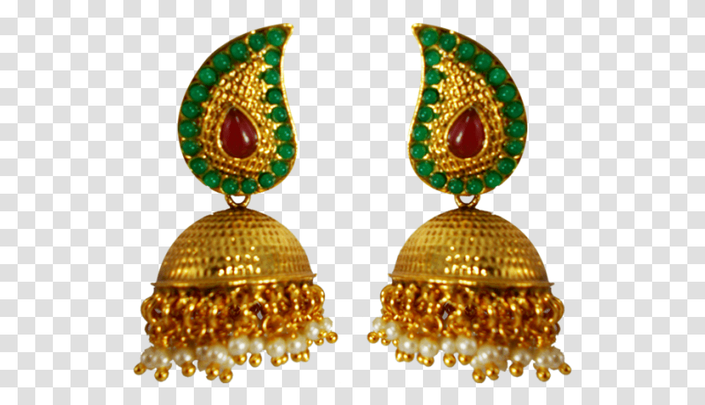 Yellow Gold Plated Indian Gold Jhumkas Replica Pearl Earrings Images Hd All, Accessories, Accessory, Jewelry, Chandelier Transparent Png