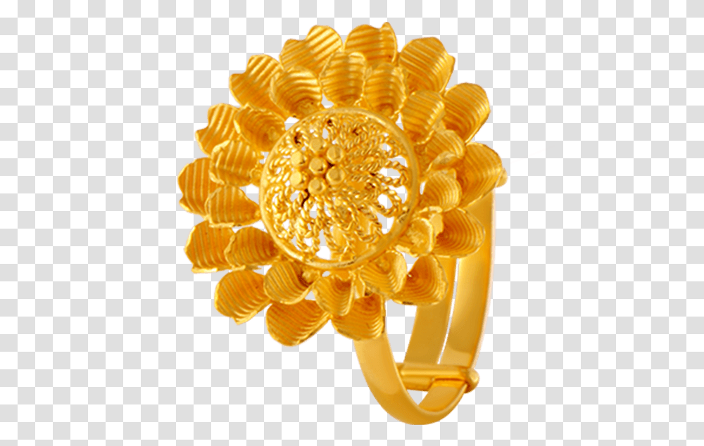 Yellow Gold Ring For Women Pc Chandra Ring Collection, Floral Design, Pattern Transparent Png