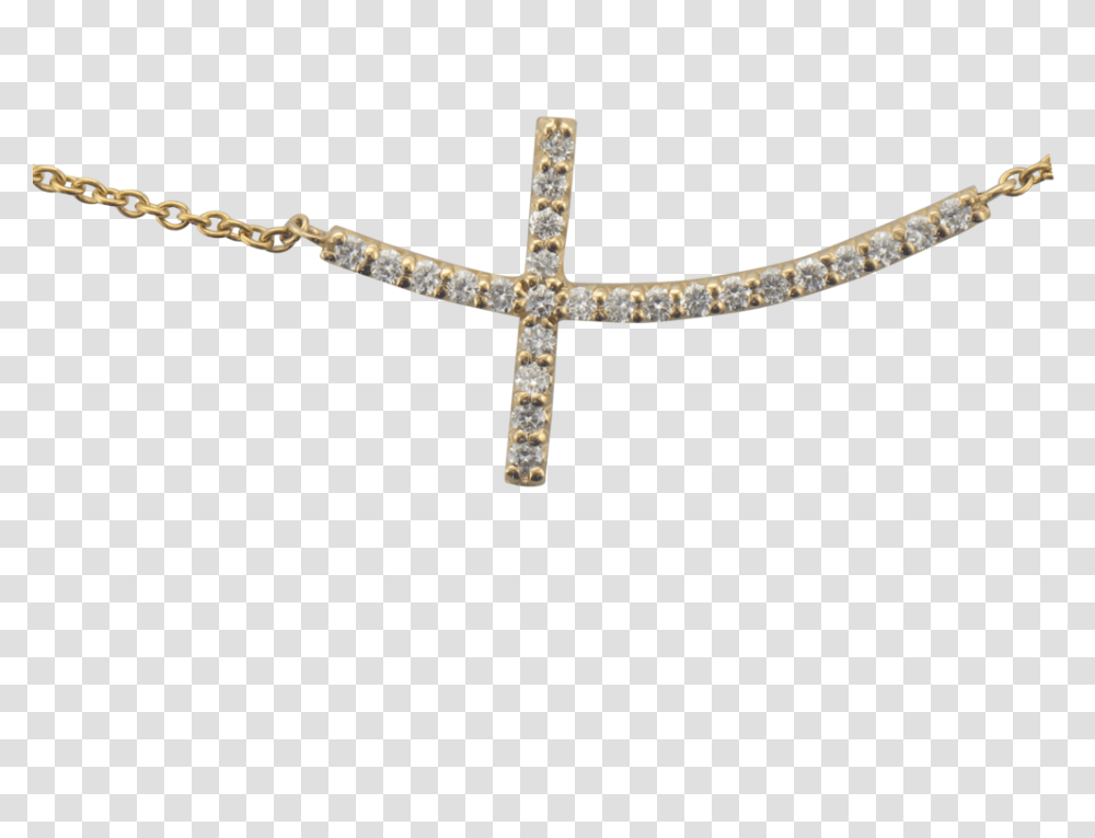 Yellow Gold Sideways Cross Diamond Necklace Scottsdale Fine, Accessories, Accessory, Jewelry Transparent Png