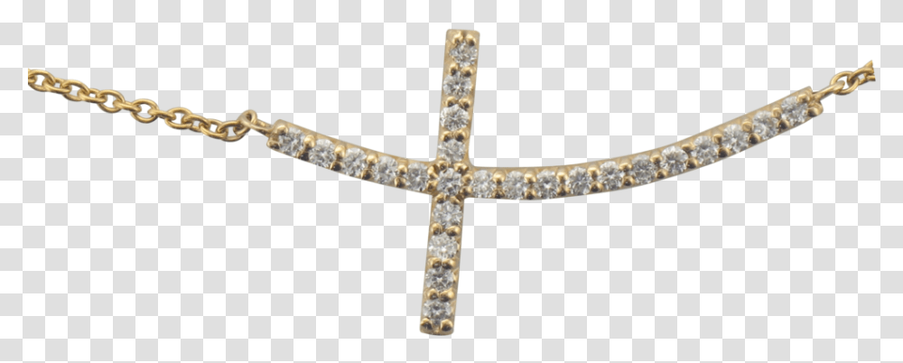 Yellow Gold Sideways Cross Diamond Necklace - Scottsdale Fine Jewelers Chain, Symbol, Gemstone, Jewelry, Accessories Transparent Png