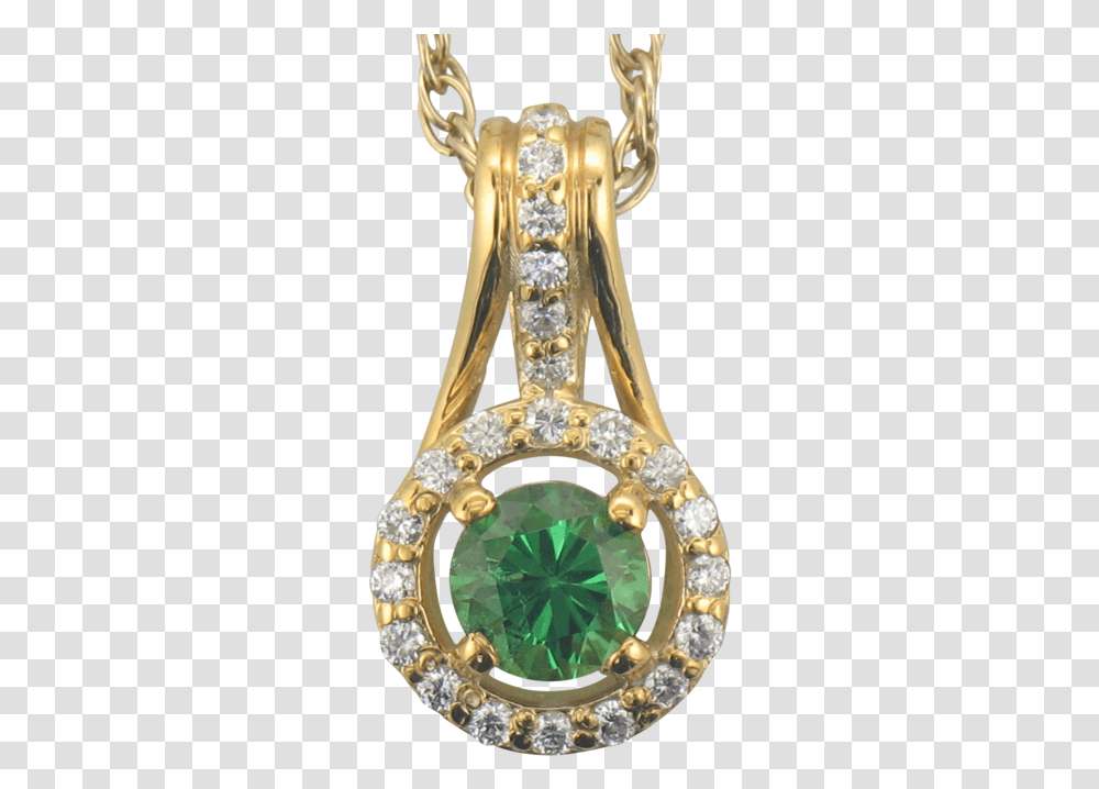 Yellow Gold Tsavorite Garnet Diamond Halo Pendant - Scottsdale Fine Jewelers, Gemstone, Jewelry, Accessories, Accessory Transparent Png