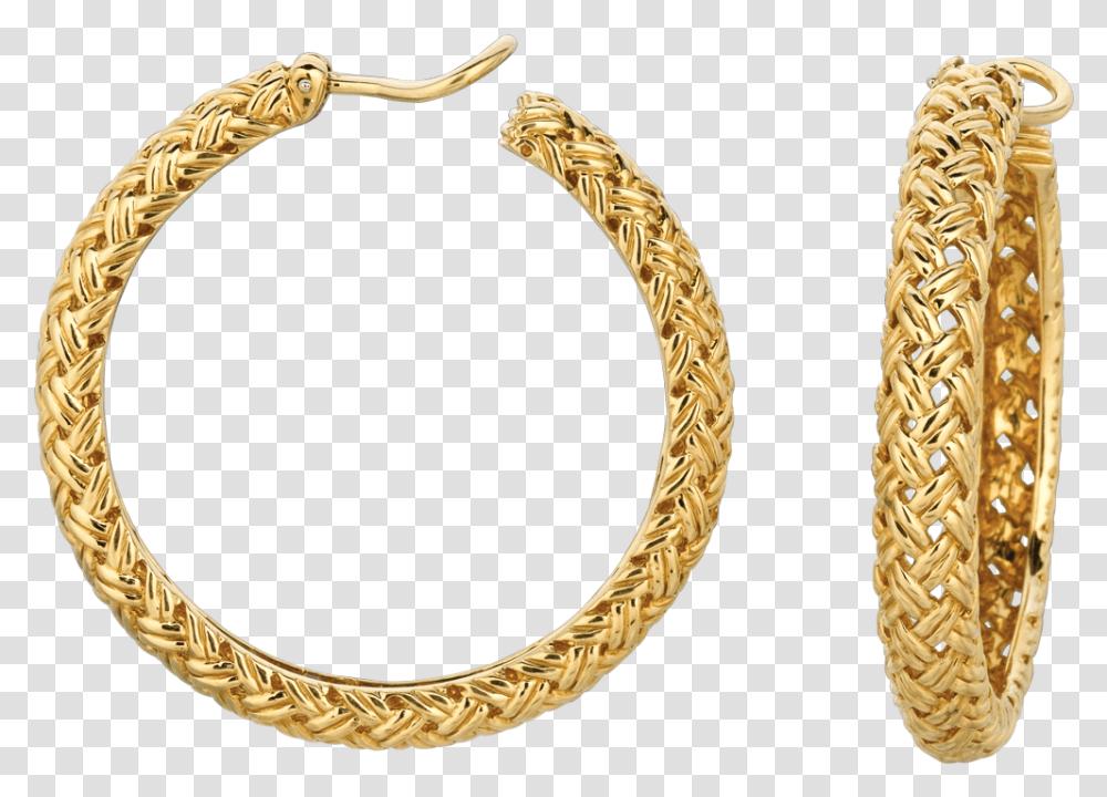 Yellow Gold Vannerie Large Hoop Big Hoop Gold Earring, Bracelet, Jewelry, Accessories, Accessory Transparent Png