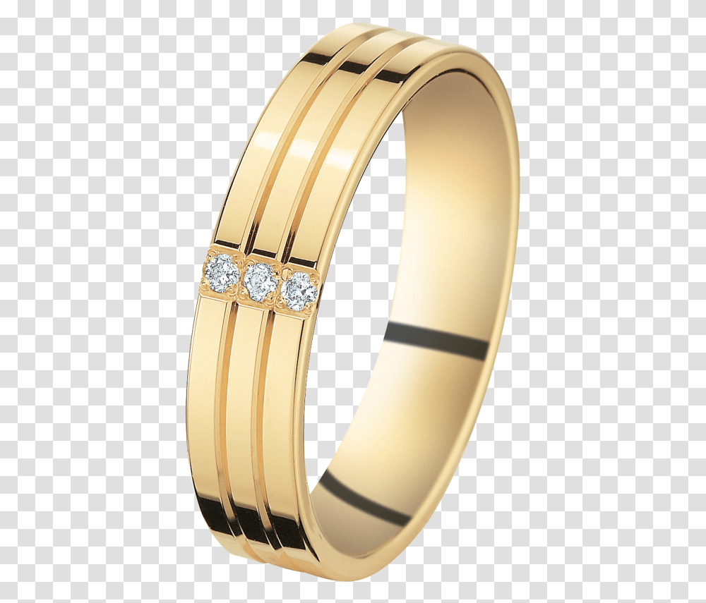 Yellow Gold Wedding Ring With Trilogy Of Diamonds Wedding Ring Male, Jewelry, Accessories, Accessory, Bangles Transparent Png