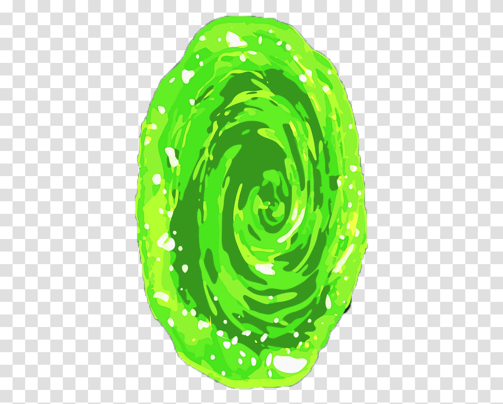 Yellow Green Rick Portal Minecraft Hq Rick And Morty Portal, Spiral, Plant, Food, Coil Transparent Png