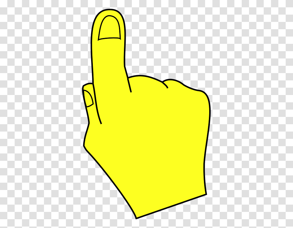 Yellow Hand Pointing Up, Finger, Apparel Transparent Png