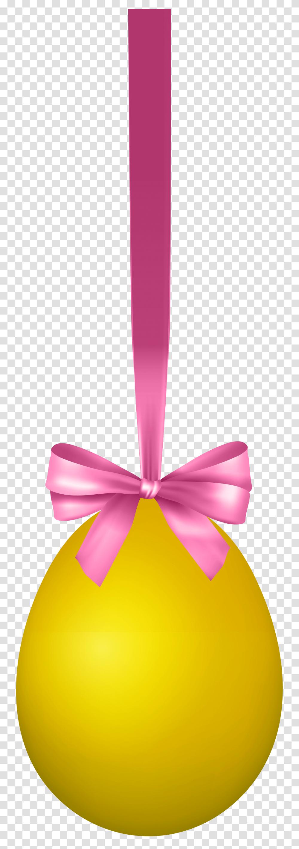 Yellow Hanging Easter Egg With Bow Clip Art Image, Gift Transparent Png