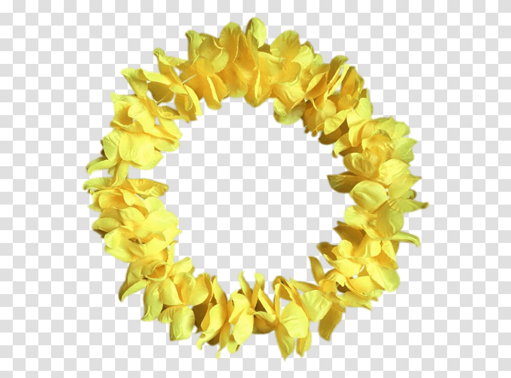 Yellow Hawaiian Flower Necklace Clip Arts Flower Necklace Hawaii, Plant, Blossom, Ornament, Lei Transparent Png