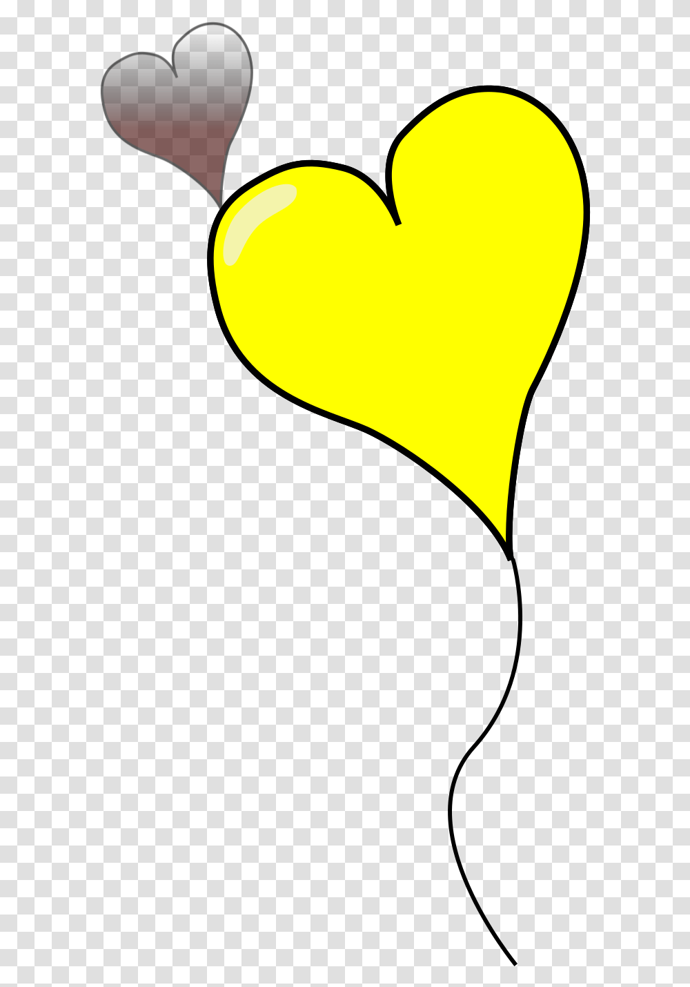 Yellow Heart Balloon Svg Vector Clip Clip Art, Light, Bird, Animal, Sweets Transparent Png