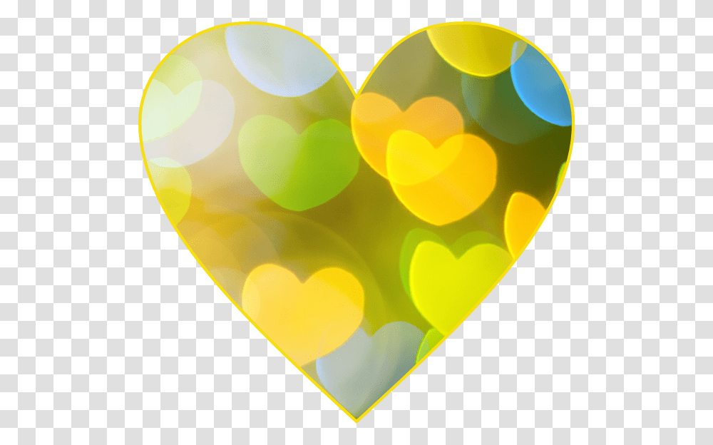 Yellow Heart Bokeh Ligths Heart, Plectrum, Balloon Transparent Png