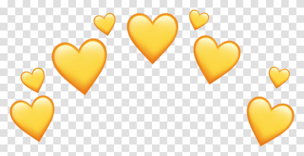Yellow Heart Crown Sticker Iphone Yellow Heart Emoji Transparent Png
