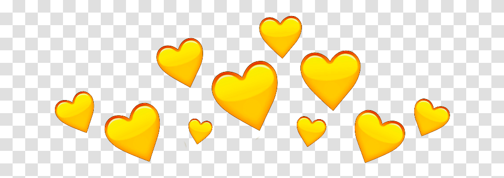 Yellow Heart Crown, Pillow, Cushion Transparent Png