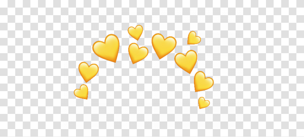 Yellow Heart Emoji Crown Love Corona Amarillo Hearts Emoji, Text Transparent Png
