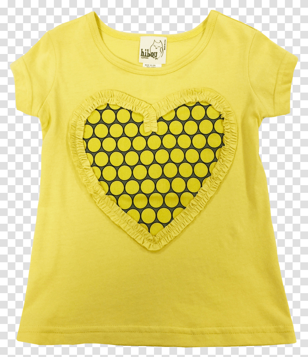 Yellow Heart Top Tappeto Con Sensore Pressione, Apparel, T-Shirt, Sleeve Transparent Png