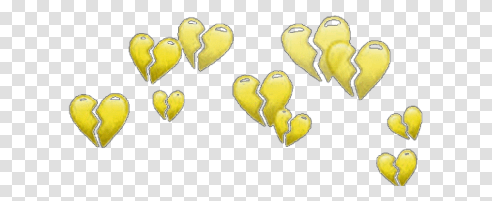 Yellow Hearts Heart Heartcrown Crown Heartbroken Heart, Peeps, Bird, Animal Transparent Png