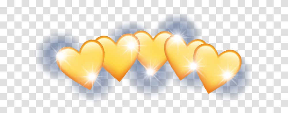 Yellow Hearts Yellowhearts Heartcrown Heartcrownsticker Heart, Flare, Light, Balloon, Bread Transparent Png