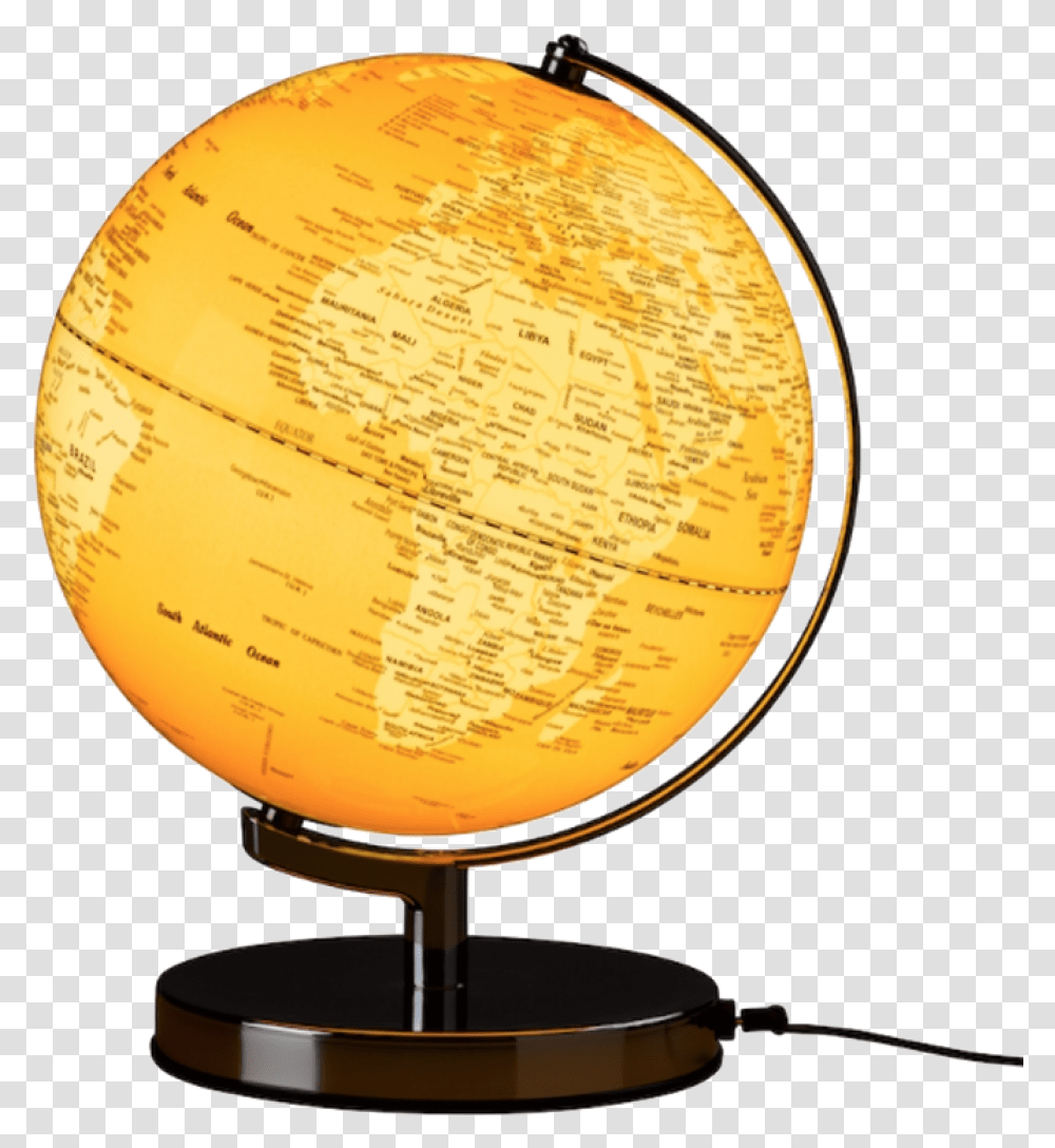 Yellow Illuminated World Globe Light Wild And Wolf Globe, Outer Space, Astronomy, Universe, Planet Transparent Png