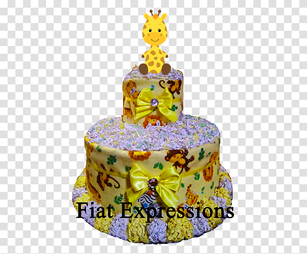 Yellow Jungle Safari Diaper Cake Birthday Cake, Dessert, Food, Sweets, Confectionery Transparent Png