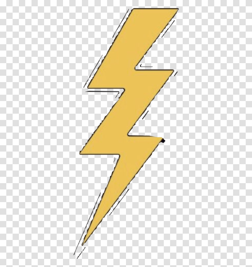 Yellow Lightning Bolt Vsco Stickers Cartoon Overlay Vsco Stickers, Number Transparent Png