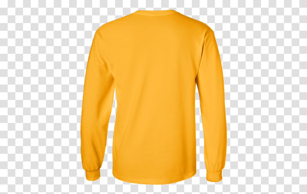 Yellow Long Sleeve Shirt Back, Apparel, Person, Human Transparent Png