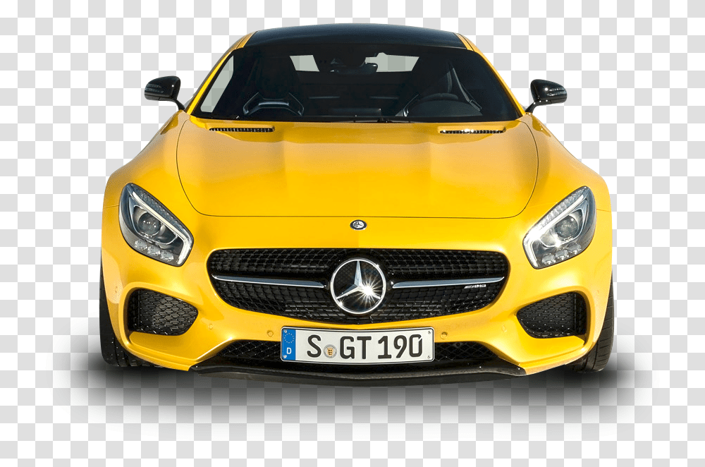 Yellow Mercedes Amg Gt Solarbeam Car Front Image Pngpix Yellow Mercedes Benz, Vehicle, Transportation, Windshield, Sports Car Transparent Png