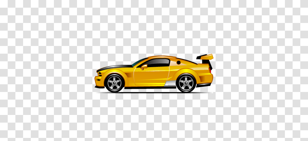 Yellow Muscle Car Icon, Vehicle, Transportation, Wheel, Machine Transparent Png