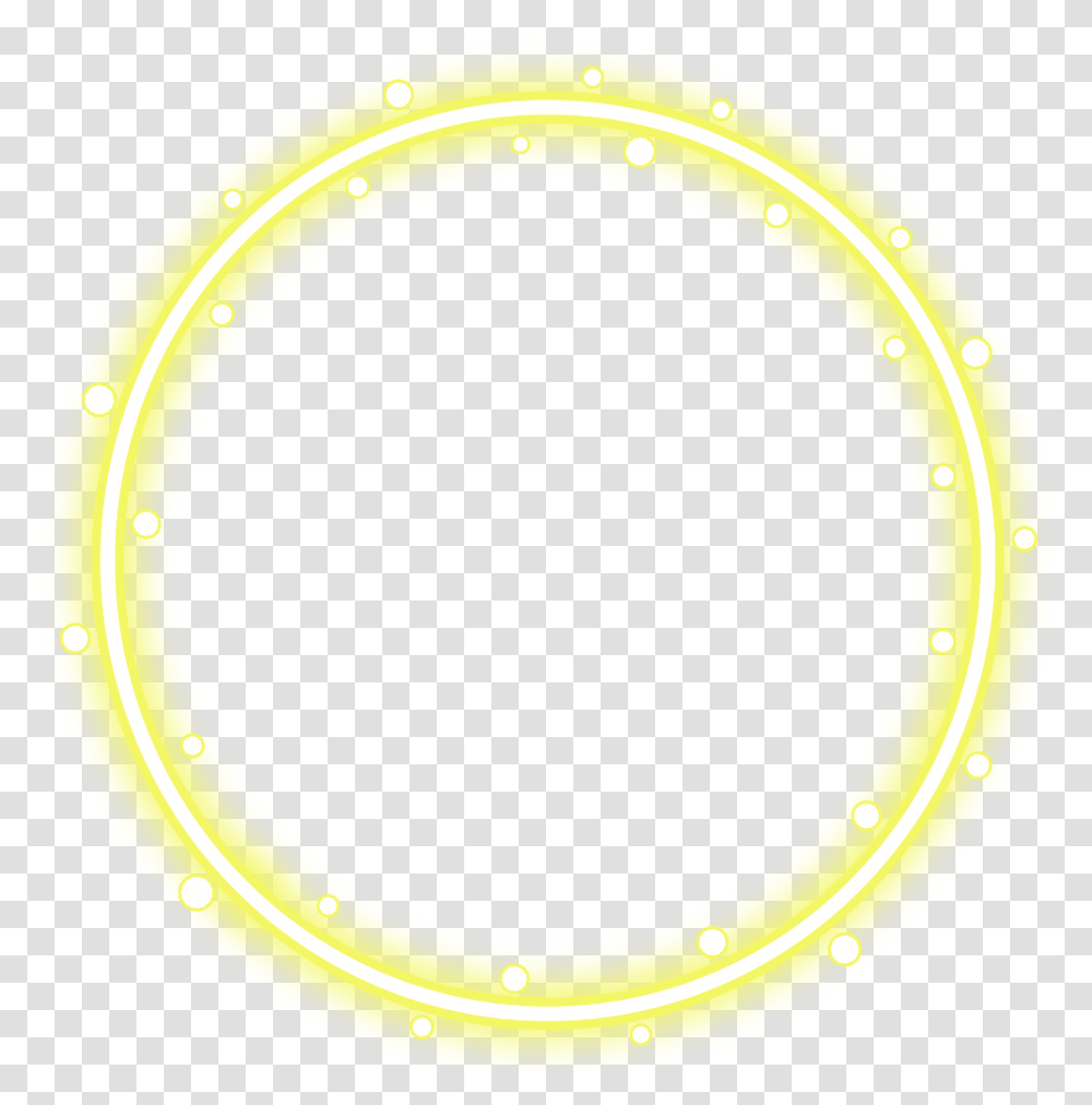 Yellow Neon Circle Circle, Text, Tape, Horseshoe, Light Transparent Png