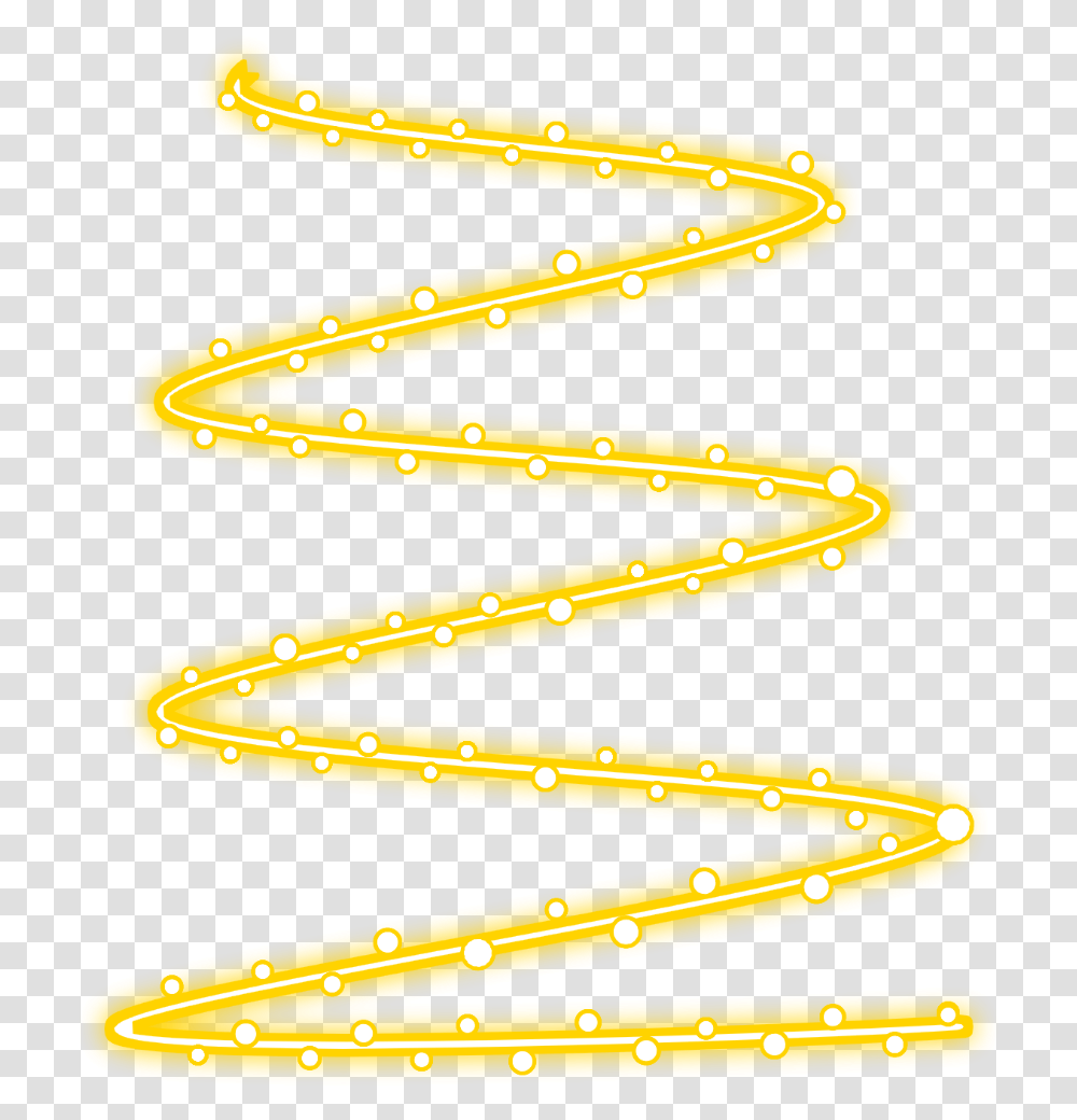 Yellow Neon Line, Lighting, LED, Crystal, Spiral Transparent Png