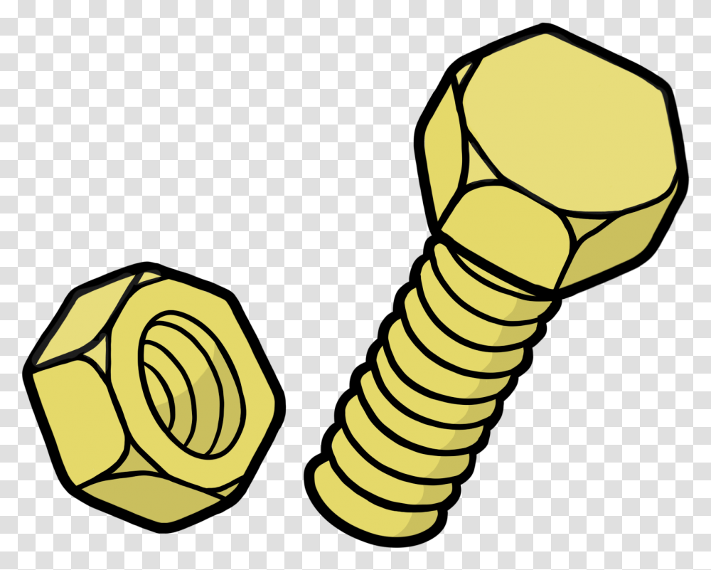 Yellow Nut And Bolt Clipart Download Nuts And Bolt Clipart Background, Machine, Screw Transparent Png