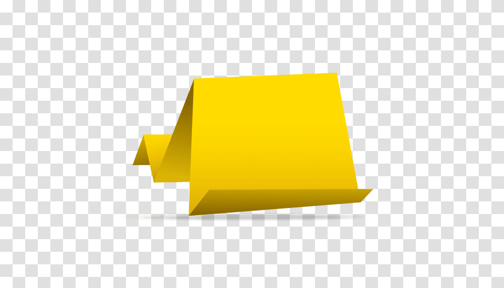 Yellow Origami Paper Banner, Box Transparent Png