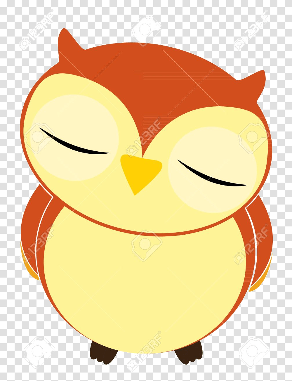 Yellow Owl Sleeping Clipart Cartoon, Food, Plant, Produce, Bread Transparent Png